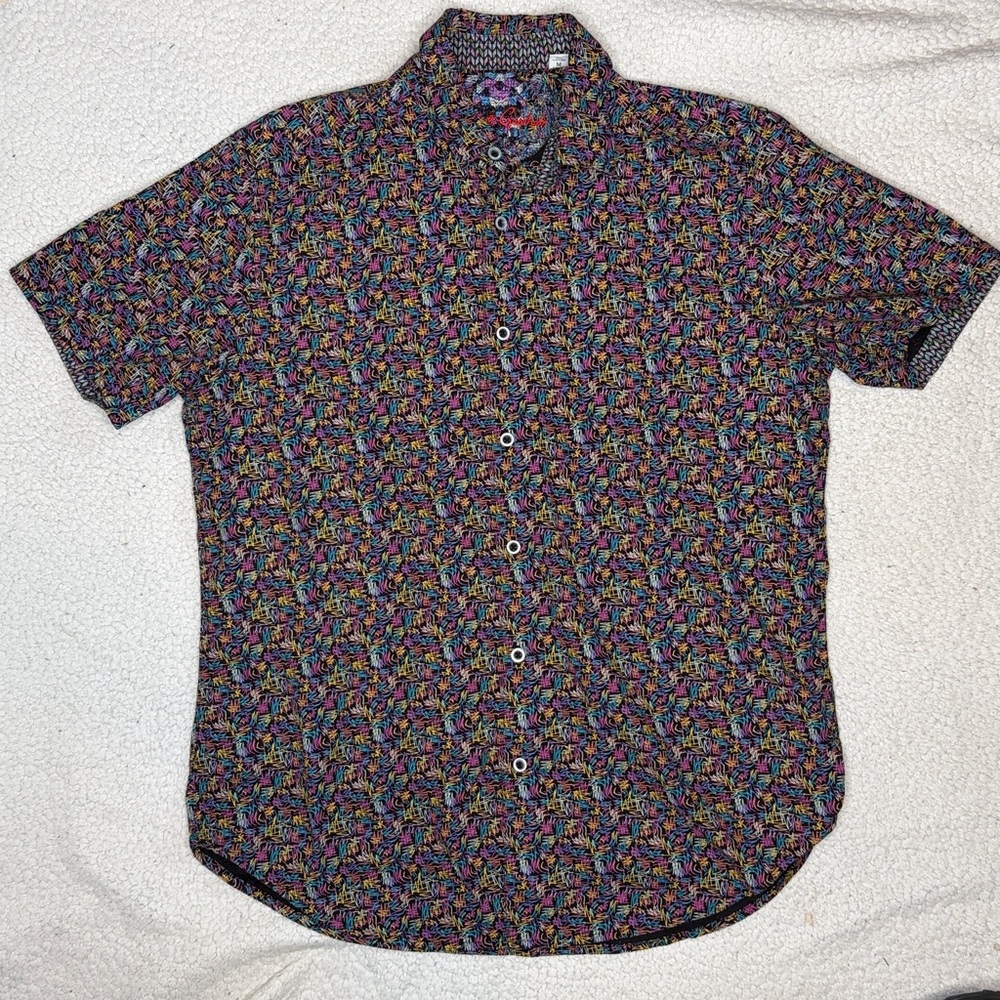 Robert Graham Multicolor Abstract Button Down Shirt: Size Medium
